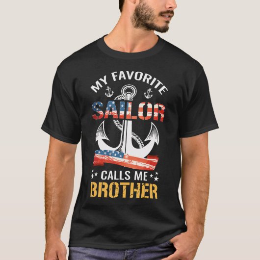 My Favorite Sailor Calls Me Brother Usa Flag Ancho Tシャツ (正面)