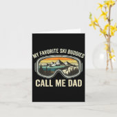 My Favorite Ski Buddies Call Me Dad Funny Skiing D カード (黄色い花)