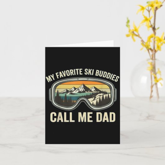 My Favorite Ski Buddies Call Me Dad Funny Skiing D カード (黄色い花)