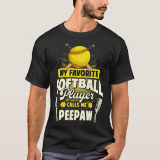 My Favorite Softball Player Calls Me Peepaw Vintag Tシャツ