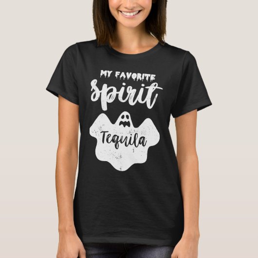 My Favorite Spirit Tequila  Ghost Booze Halloween Tシャツ (正面)