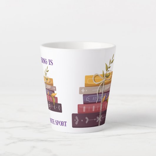 My favorite sport is reading カフェラテマグ (正面)