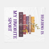 My favorite sport is reading フリースブランケット (正面(横))