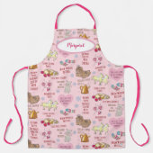My Favorite Things Cute Retro Girly Pastel Pink エプロン (正面)