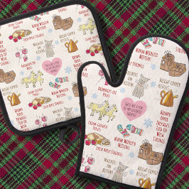 My Favorite Things Sound of Music Cute Hand-Drawn  鍋つかみ&鍋敷きセット