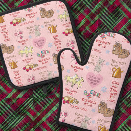 My Favorite Things Sound of Music Cute Hand-Drawn  鍋つかみ&鍋敷きセット