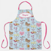 My Favorite Things Sound of Music Retro Blue Xmas エプロン (正面)