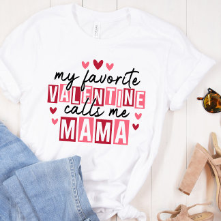 My Favorite Valentine Call Me Mama – Cute Pink Hea トライブレンドＴシャツ