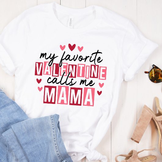 My Favorite Valentine Call Me Mama – Cute Pink Hea トライブレンドＴシャツ