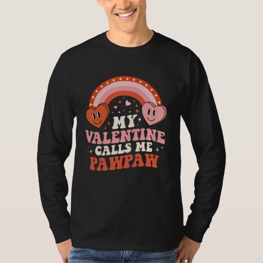 My Favorite Valentine Calls Me Pawpaw Valentines D Tシャツ (正面)