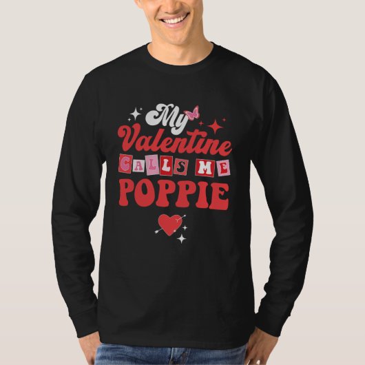My Favorite Valentine Calls Me Poppie Valentines D Tシャツ (正面)