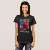 My Favorite Veteran Is My Husband American Flag Ve Tシャツ (正面フル)
