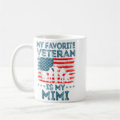 My Favorite Veteran Is My Mimi American Flag Veter コーヒーマグカップ (左)