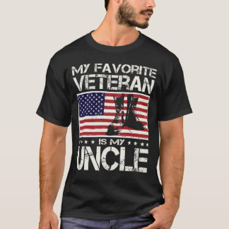 My Favorite Veteran Is My Uncle US Flag Father Day Tシャツ