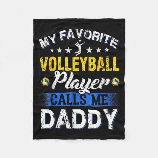 My Favorite Volleyball Player Calls Me Daddy  フリースブランケット (正面)