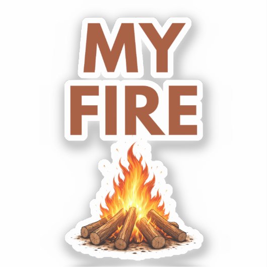 My Fire Minimal Flame Vinyl Sticker シール (正面)