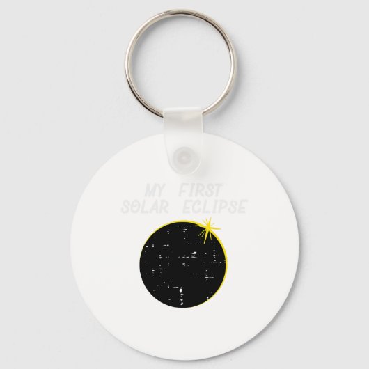 My First 太陽の Eclipse Totality 2024 April 8 Men W キーホルダー (正面)