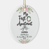My First Apartment 2022 With Water color flowers セラミックオーナメント (右)