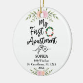 My First Apartment 2022 With Water color flowers セラミックオーナメント (左)