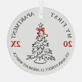 My First apartment keepsake red bow ガラスオーナメント (裏面)