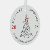My First apartment keepsake red bow ガラスオーナメント (正面右)