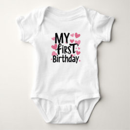 My first birthday , birthday for kids ベビーボディスーツ