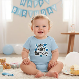 My First Birthday bodysuit ベビーボディスーツ