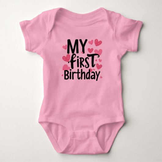 my first birthday bodysuit for newborn ベビーボディスーツ (正面)