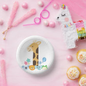 My First Birthday. Giraffe and Happy Animals Desig ペーパーボウル (パーティー)