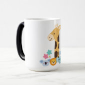 My First Birthday. Giraffe and Happy Animals Desig モーフィングマグカップ (正面左)