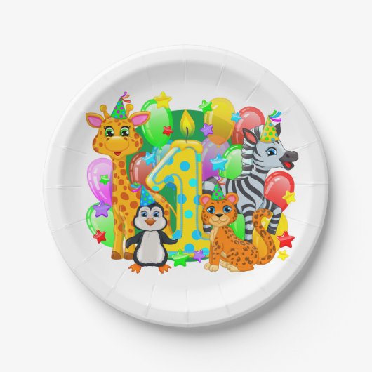 My First Birthday Party Paper Plates ペーパープレート (正面)