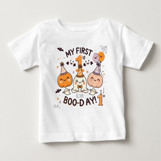 My First Boo-Dayベビー1st birthday Tシャツ (正面)