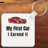 My First Car Keychain – I Earned It – Proud First  キーホルダー (裏面)