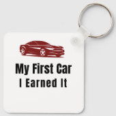 My First Car Keychain – I Earned It – Proud First  キーホルダー (裏面)