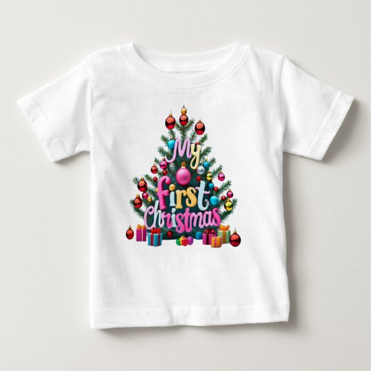 My First Christmas ベビーTシャツ (正面)