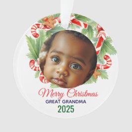 My First Christmas 2025: Personalized Photo  オーナメント