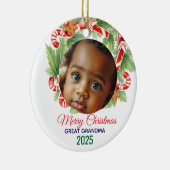 My First Christmas 2025: Personalized Photo セラミックオーナメント (右)