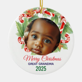 My First Christmas 2025: Personalized Photo  セラミックオーナメント