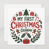 My First Christmas As Grandma Family Matching シーズンカード (正面/裏面)