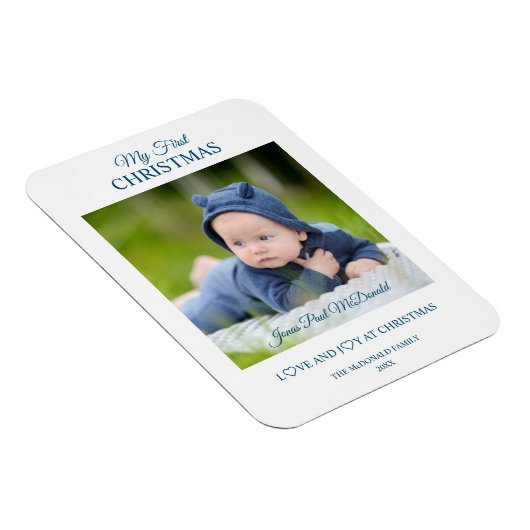 My First Christmas Babies Custom Photo Keepsake マグネット (右側)