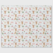 My First Christmas Baby Animals Wrapping Paper ラッピングペーパー (フラット)