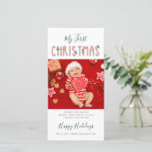 My First Christmas Baby Photo Collage シーズンカード (スタンド正面)