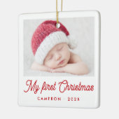 My first Christmas baby photo name year セラミックオーナメント (左)