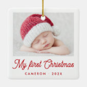 My first Christmas baby photo name year セラミックオーナメント (裏面)