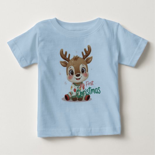 My First Christmas Baby Shirt | Cute Cozy Holiday  ベビーTシャツ (正面)