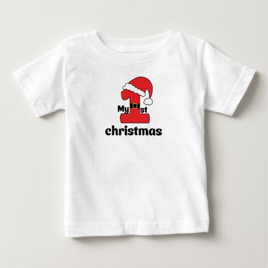 My first Christmas Baby T-S, Baby shower Gift, ベビーTシャツ (正面)