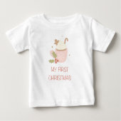 My First Christmas Baby T-Shirt Girl Outfit​ ベビーTシャツ (正面)