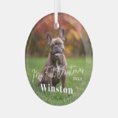 My First Christmas Custom Pet Name Photo ガラスオーナメント (正面左)