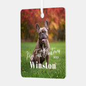 My First Christmas Custom Pet Name Photo メタルオーナメント (正面左)