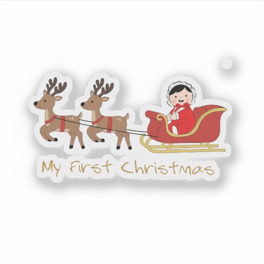 My First Christmas – Cute Baby Sticker シール (正面)